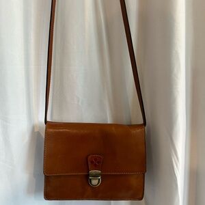 Patricia Nash Lanza Leather Crossbody Purse | Clutch - Tan